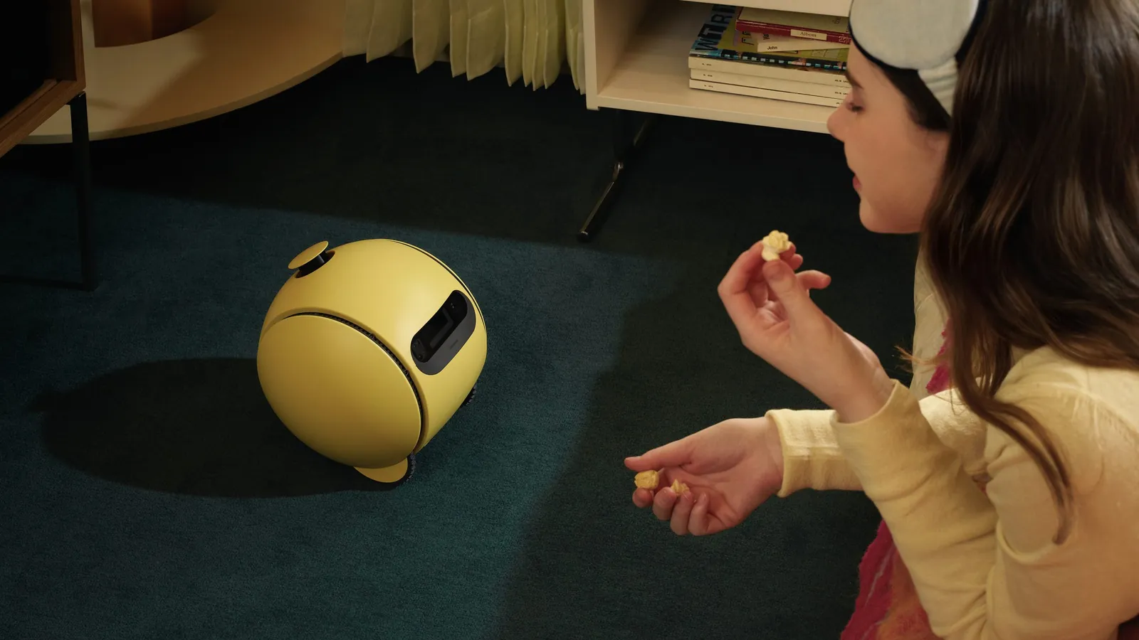 Samsung’s Ballie home robot interacting with a family in an official product demonstration; source: Samsung Electronics