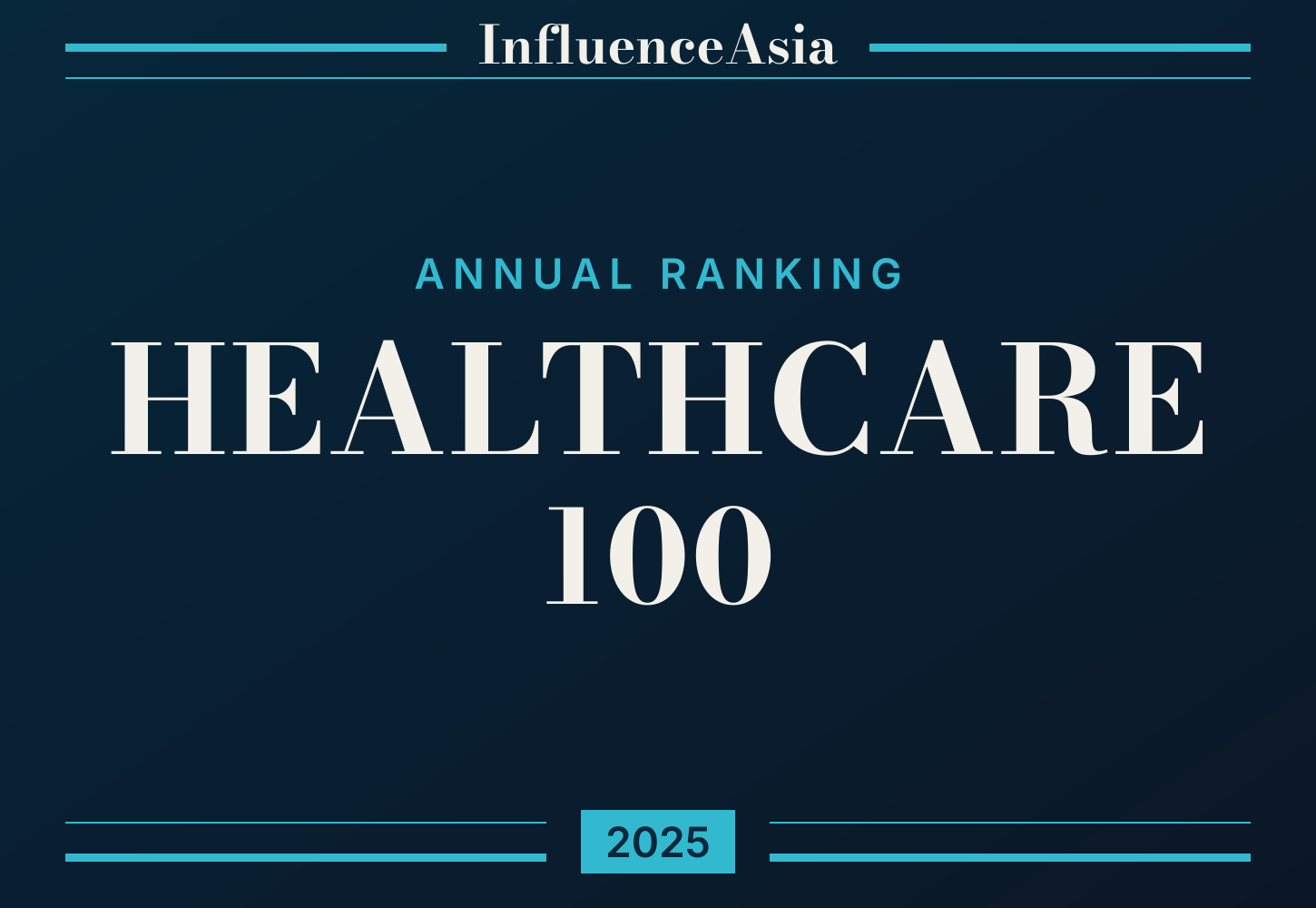 2025 InfluenceAsia Healthcare 100 banner