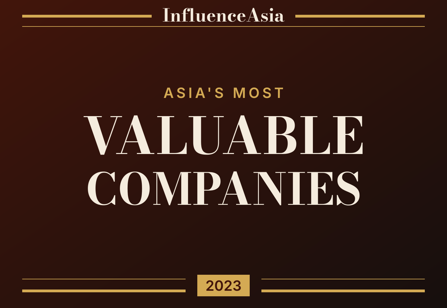 InfluenceAsia 100: Asia's Most Valuable Companies 2023 banner