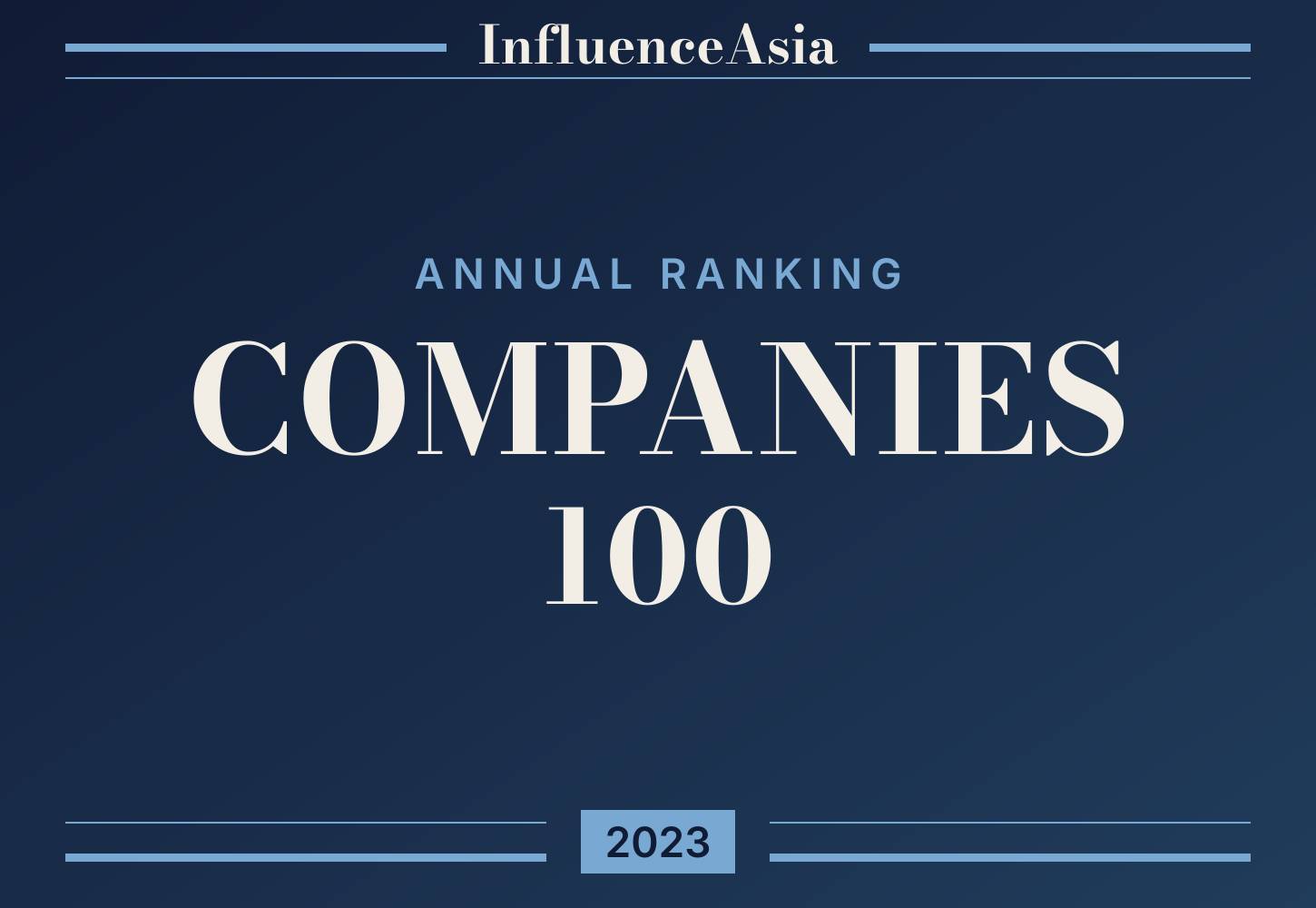 InfluenceAsia 2023 Companies 100 banner