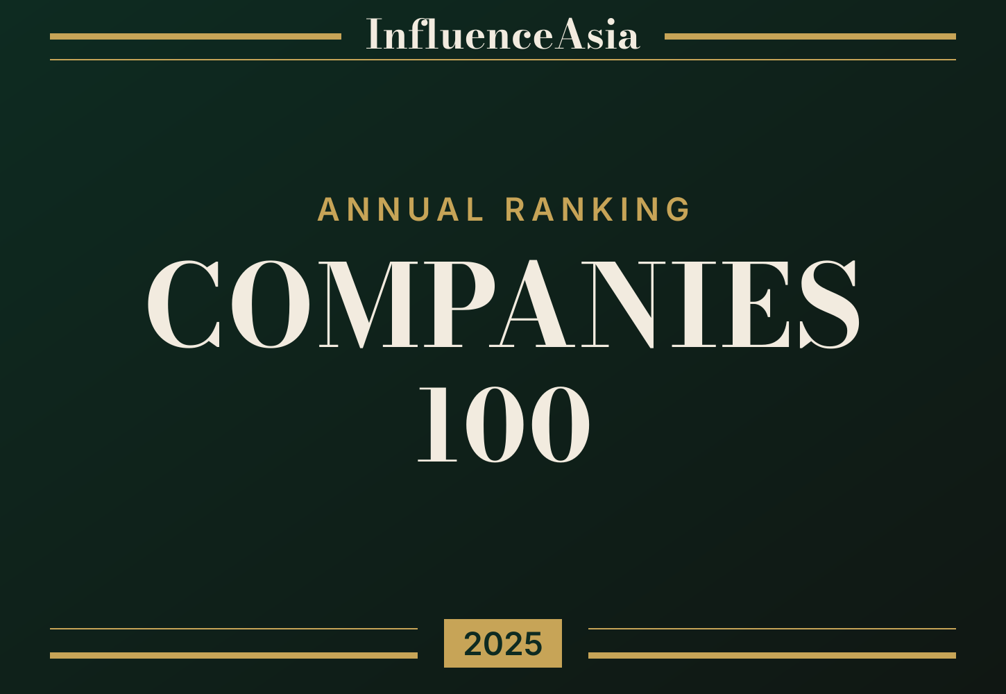 InfluenceAsia 2025 Companies 100 banner