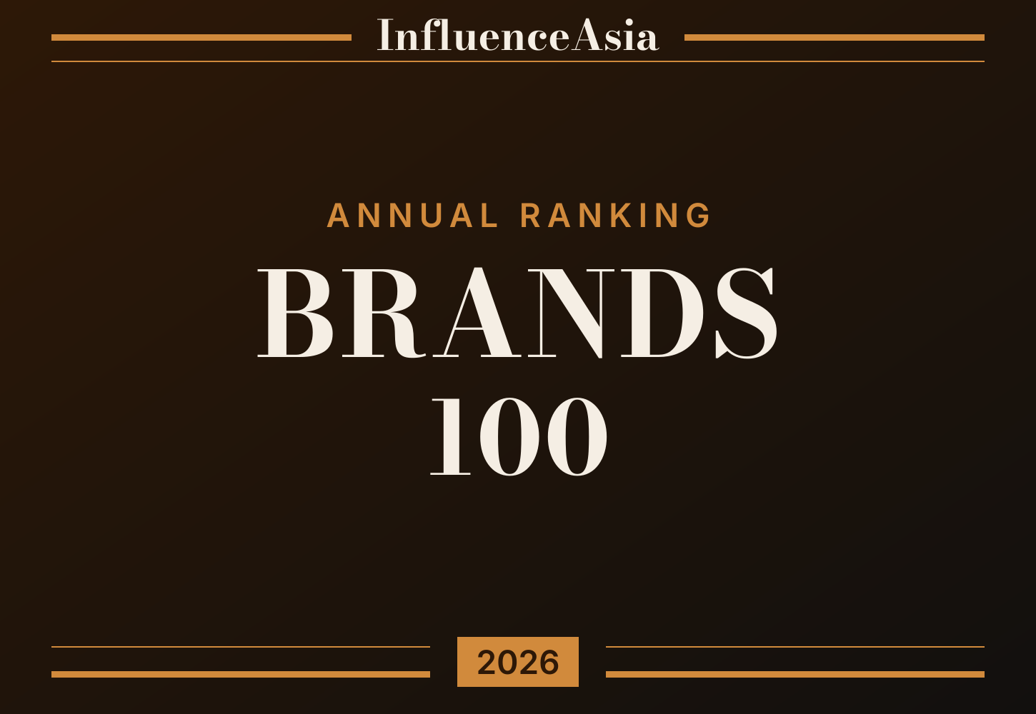 InfluenceAsia 2026 Brands 100 banner