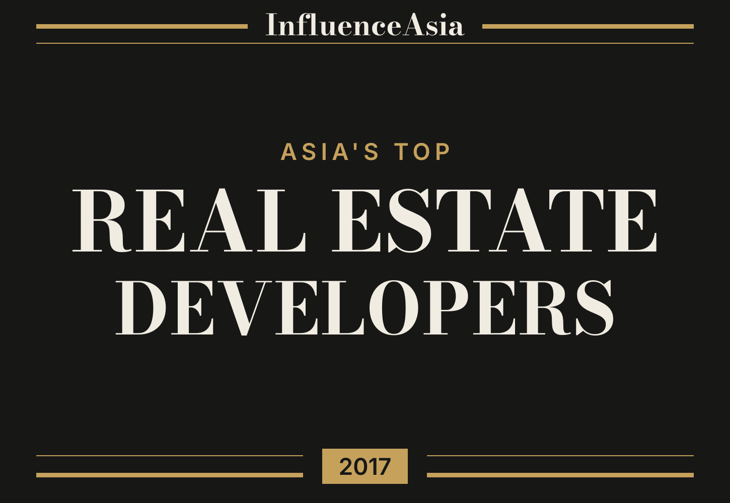 InfluenceAsia 50: Asia's Top Real Estate Developers 2017 banner