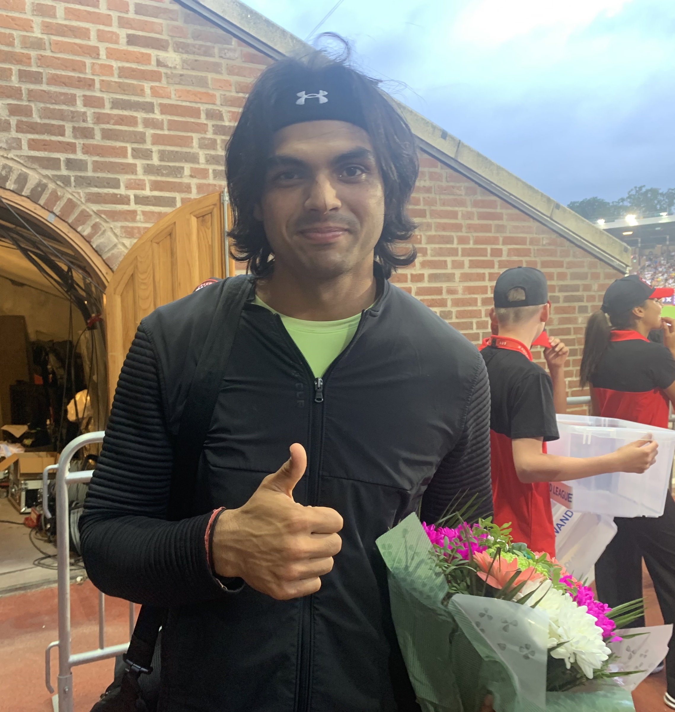 Neeraj Chopra after the 2022 Stockholm Diamond League meeting.